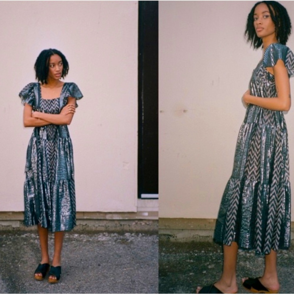 Horses Atelier most gorgeous Butterfly dress in Metallic size 3